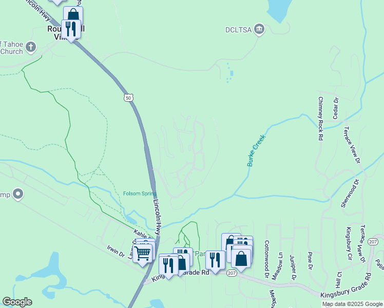 map of restaurants, bars, coffee shops, grocery stores, and more near 42 Burke Creek Circle in Zephyr Cove