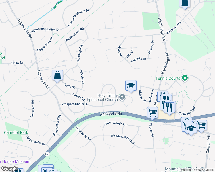 map of restaurants, bars, coffee shops, grocery stores, and more near 13108 Marthas Choice Circle in Bowie