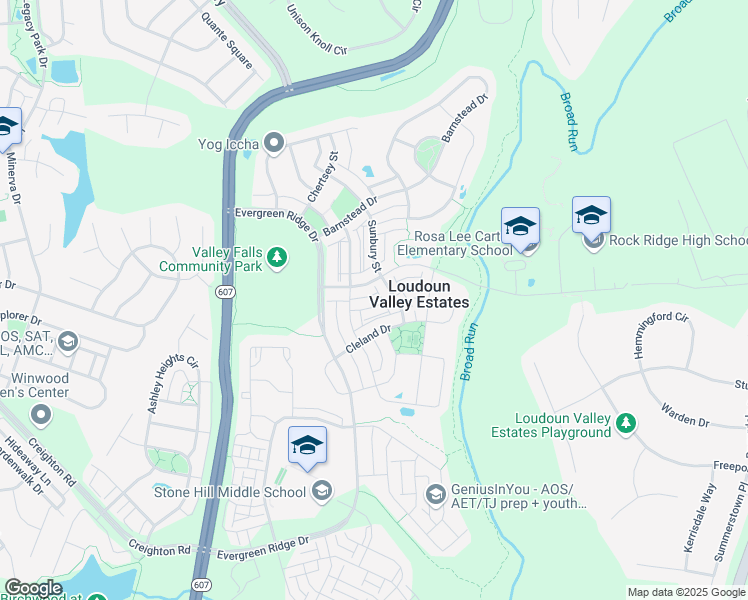 map of restaurants, bars, coffee shops, grocery stores, and more near 43160 Whelplehill Terrace in Ashburn