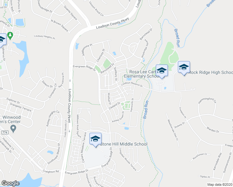 map of restaurants, bars, coffee shops, grocery stores, and more near 43162 Whelplehill Terrace in Ashburn