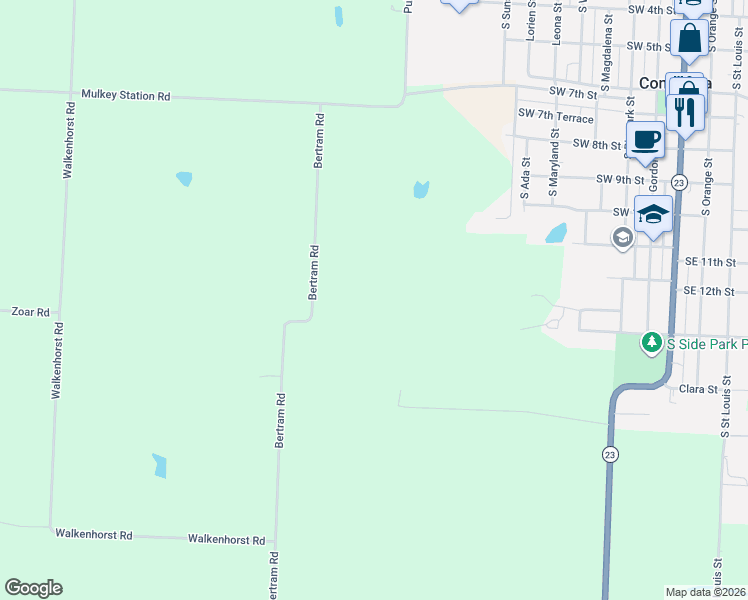 map of restaurants, bars, coffee shops, grocery stores, and more near 5275 Bertram Road in Concordia
