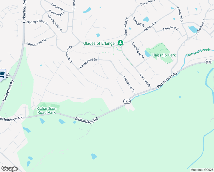 map of restaurants, bars, coffee shops, grocery stores, and more near 3494 Ridgewood Drive in Erlanger