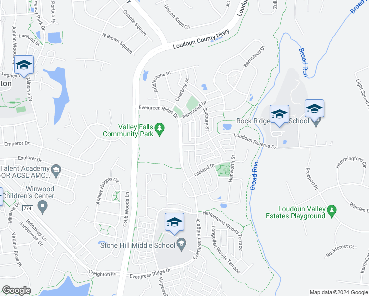 map of restaurants, bars, coffee shops, grocery stores, and more near 43145 Loudoun Reserve Drive in Ashburn