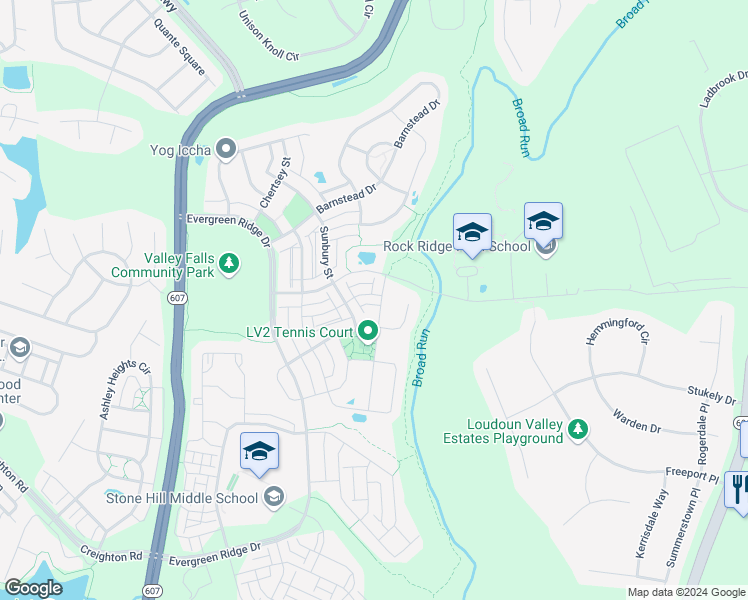 map of restaurants, bars, coffee shops, grocery stores, and more near 43217 Whelplehill Terrace in Ashburn