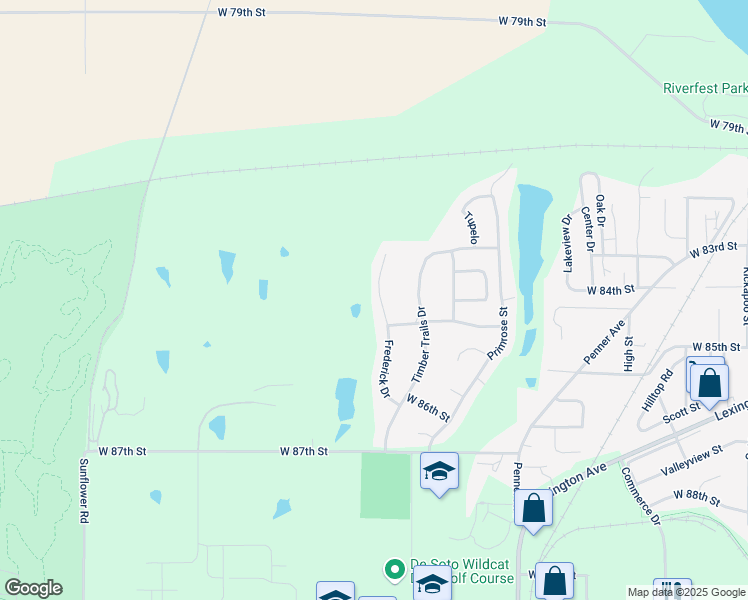 map of restaurants, bars, coffee shops, grocery stores, and more near 8432 Frederick Court in De Soto