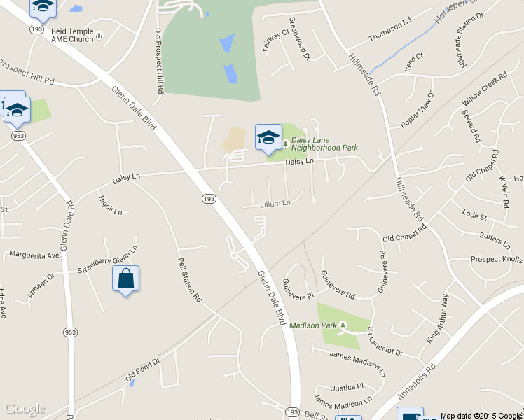 map of restaurants, bars, coffee shops, grocery stores, and more near 11905 Lilium Lane in Glenn Dale