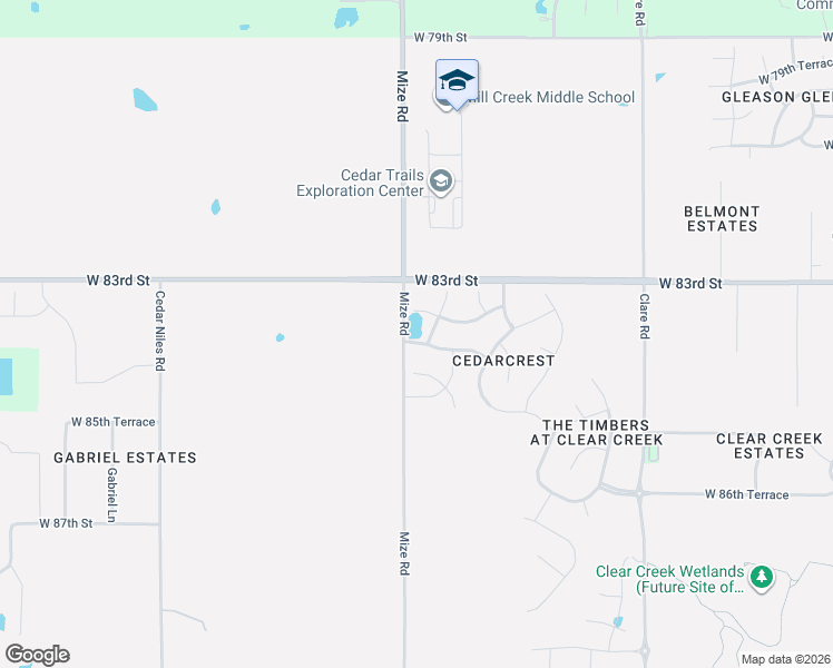 map of restaurants, bars, coffee shops, grocery stores, and more near 25499 West 83rd Street in Lenexa