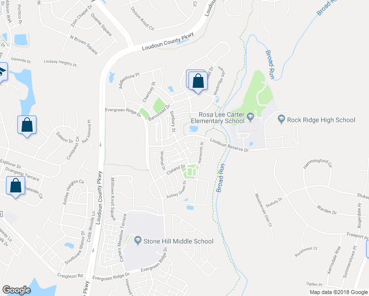 map of restaurants, bars, coffee shops, grocery stores, and more near 23158 Flora Mure Drive in Ashburn