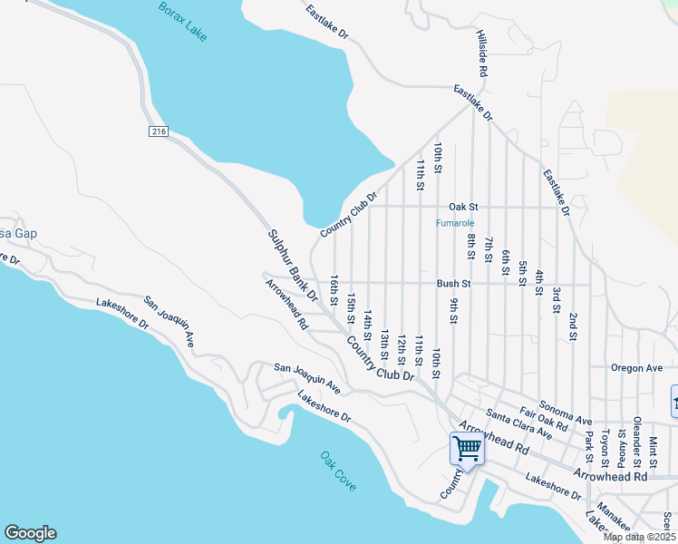 map of restaurants, bars, coffee shops, grocery stores, and more near 3172 16th Street in Clearlake