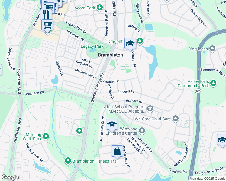 map of restaurants, bars, coffee shops, grocery stores, and more near 42628 Emperor Drive in Ashburn