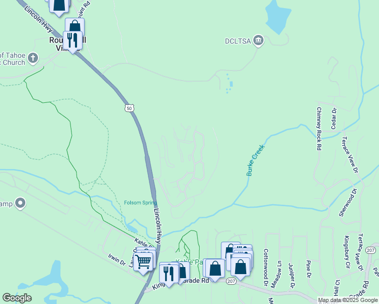 map of restaurants, bars, coffee shops, grocery stores, and more near 170 Squaw Lane in Glenbrook