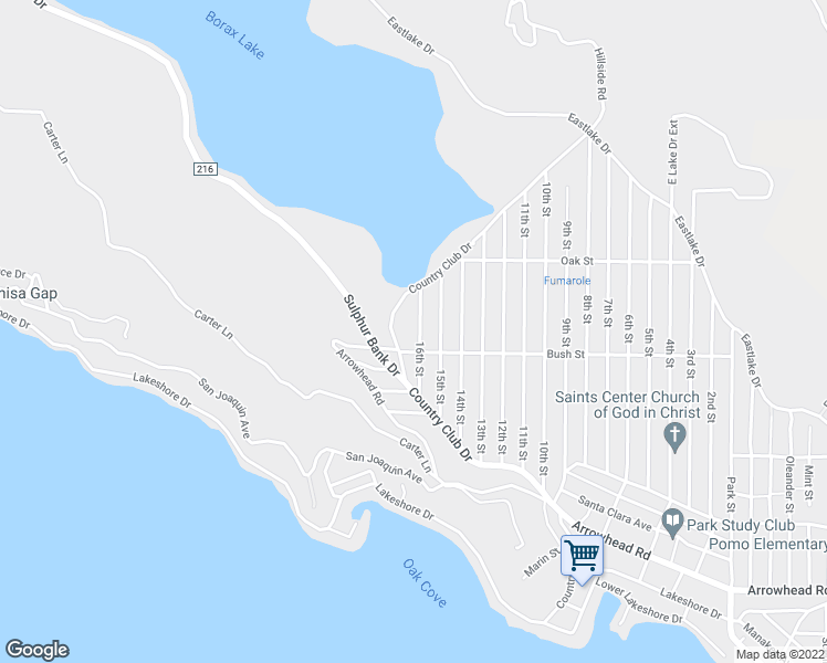 map of restaurants, bars, coffee shops, grocery stores, and more near 3151 16th Street in Clearlake