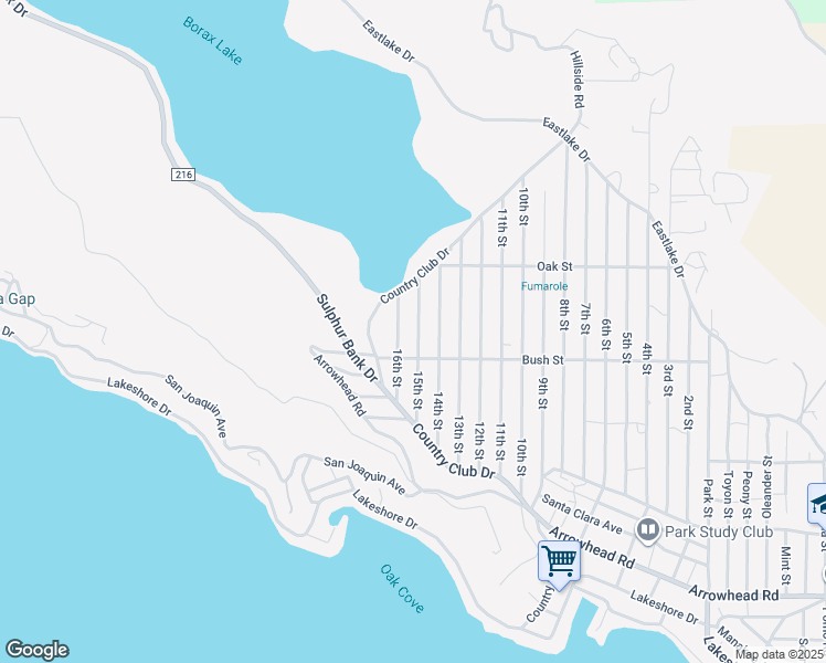 map of restaurants, bars, coffee shops, grocery stores, and more near 3145 15th Street in Clearlake