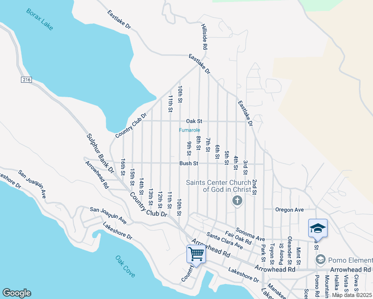 map of restaurants, bars, coffee shops, grocery stores, and more near 3131 9th Street in Clearlake