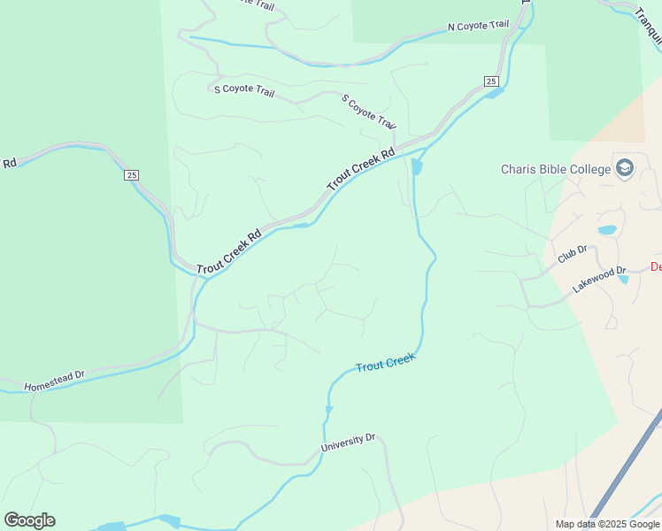 map of restaurants, bars, coffee shops, grocery stores, and more near 231 Summit Road in Woodland Park
