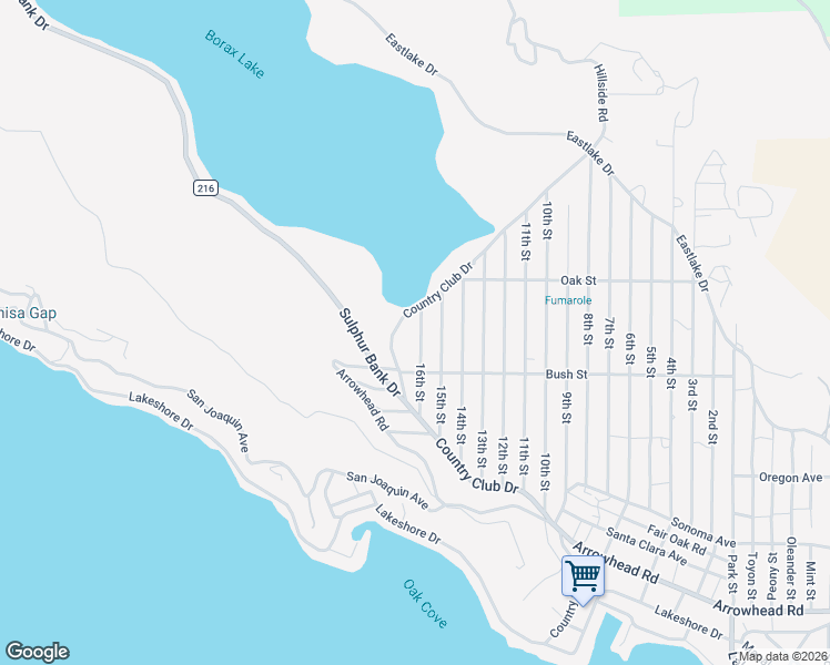 map of restaurants, bars, coffee shops, grocery stores, and more near 3111 16th Street in Clearlake