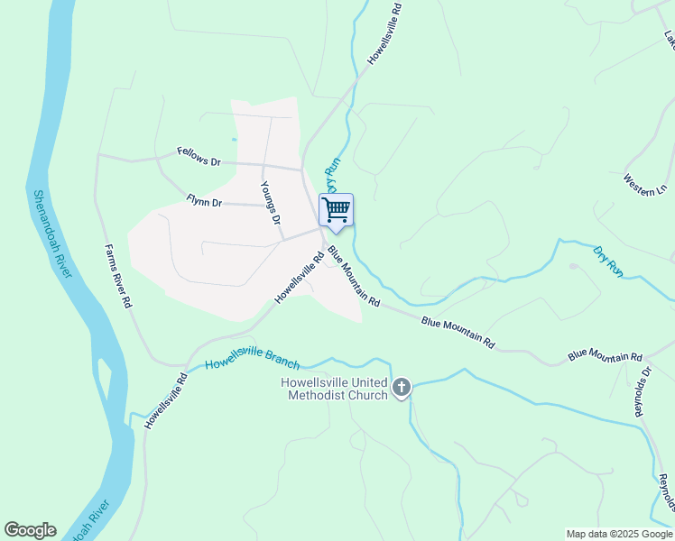 map of restaurants, bars, coffee shops, grocery stores, and more near 84 Blue Mountain Road in Front Royal