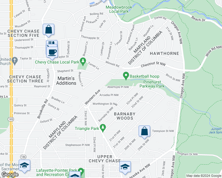 map of restaurants, bars, coffee shops, grocery stores, and more near 3284 Aberfoyle Place Northwest in Washington