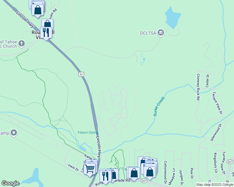 map of restaurants, bars, coffee shops, grocery stores, and more near 170 Squaw Lane in Glenbrook