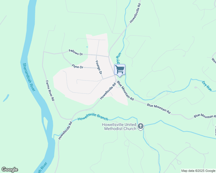 map of restaurants, bars, coffee shops, grocery stores, and more near 3383 Howellsville Road in Front Royal
