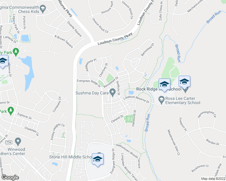 map of restaurants, bars, coffee shops, grocery stores, and more near 23104 Dunlop Heights Terrace in Ashburn