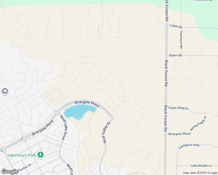 map of restaurants, bars, coffee shops, grocery stores, and more near 9906 Wolf Lake Drive in Colorado Springs