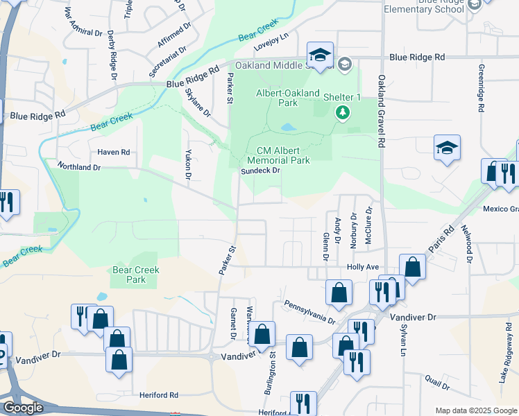 map of restaurants, bars, coffee shops, grocery stores, and more near 1812 Weatherwood Avenue in Columbia