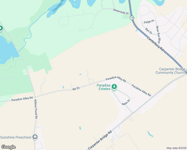 map of restaurants, bars, coffee shops, grocery stores, and more near 4059 Paradise Alley Road in Harrington