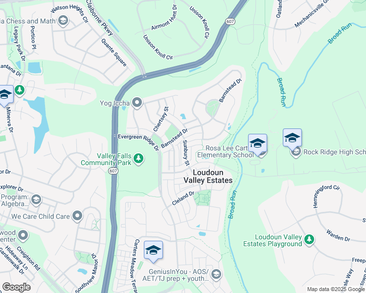 map of restaurants, bars, coffee shops, grocery stores, and more near 23087 Sunbury Street in Ashburn