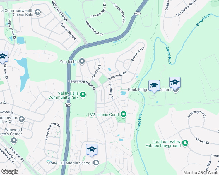 map of restaurants, bars, coffee shops, grocery stores, and more near 23087 Sunbury Street in Ashburn