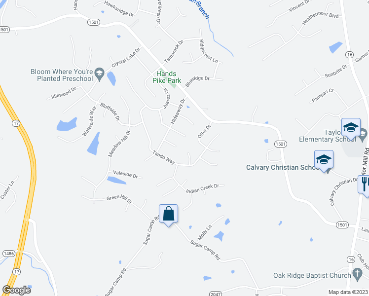 map of restaurants, bars, coffee shops, grocery stores, and more near 38 Caney Court in Covington