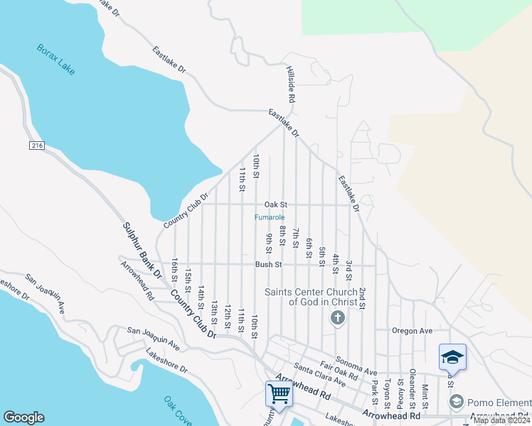 map of restaurants, bars, coffee shops, grocery stores, and more near 3021 9th Street in Clearlake