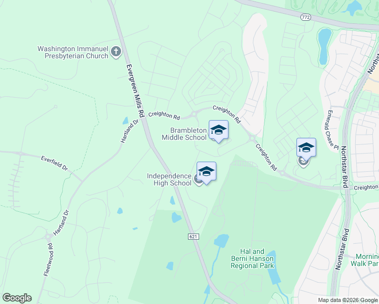 map of restaurants, bars, coffee shops, grocery stores, and more near 23520 Evergreen Mills Road in Aldie