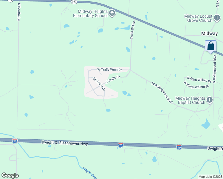 map of restaurants, bars, coffee shops, grocery stores, and more near 1900 South Trails Terrace in Columbia