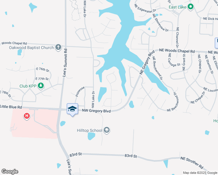 map of restaurants, bars, coffee shops, grocery stores, and more near 3608 Northwest Blue Jacket Drive in Lee's Summit