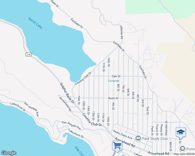 map of restaurants, bars, coffee shops, grocery stores, and more near 3000 13th Street in Clearlake