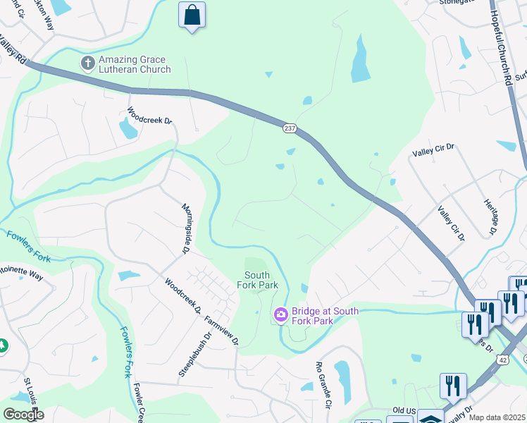 map of restaurants, bars, coffee shops, grocery stores, and more near 8714 Skyview Drive in Florence