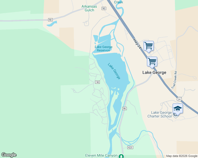 map of restaurants, bars, coffee shops, grocery stores, and more near 671 Midland Court in Lake George