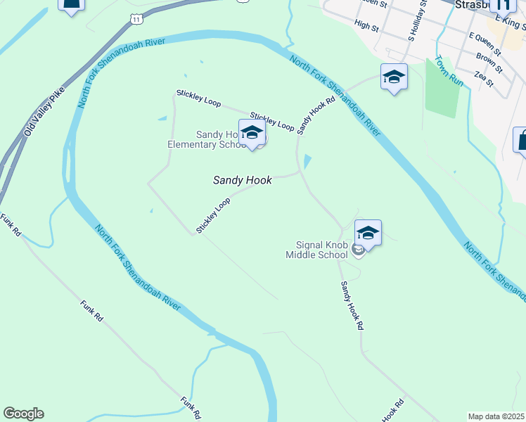 map of restaurants, bars, coffee shops, grocery stores, and more near 171 Stickley Loop in Strasburg