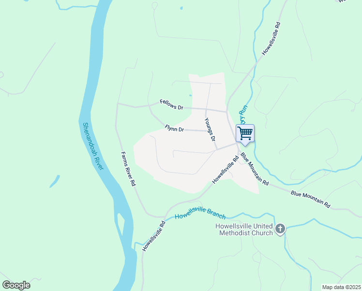 map of restaurants, bars, coffee shops, grocery stores, and more near 282 Farm View Road in Front Royal