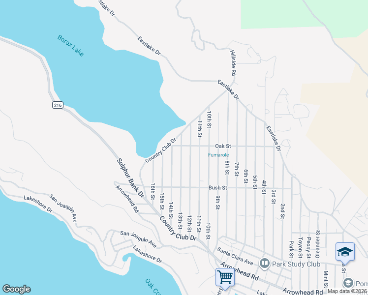 map of restaurants, bars, coffee shops, grocery stores, and more near 3000 13th Street in Clearlake