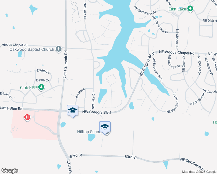 map of restaurants, bars, coffee shops, grocery stores, and more near 3608 Northwest Blue Jacket Drive in Lee's Summit