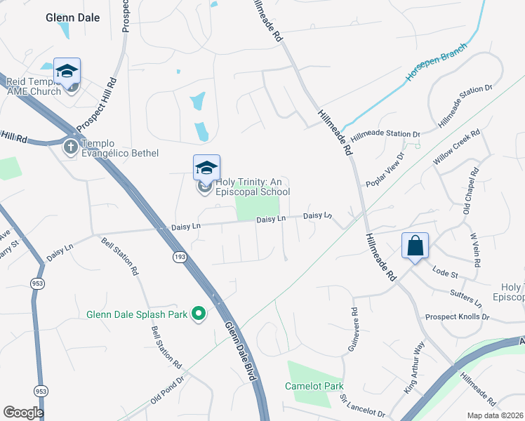 map of restaurants, bars, coffee shops, grocery stores, and more near 12000 Daisy Lane in Glenn Dale