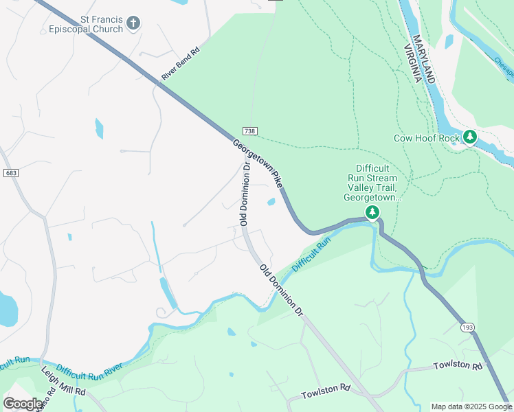 map of restaurants, bars, coffee shops, grocery stores, and more near 9014 Old Dominion Drive in McLean