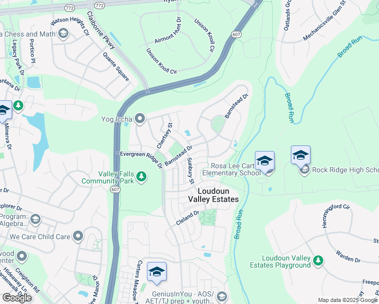 map of restaurants, bars, coffee shops, grocery stores, and more near 43133 Barnstead Drive in Ashburn