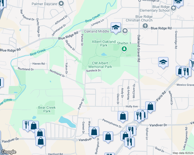 map of restaurants, bars, coffee shops, grocery stores, and more near 1914 Foyer Court in Columbia