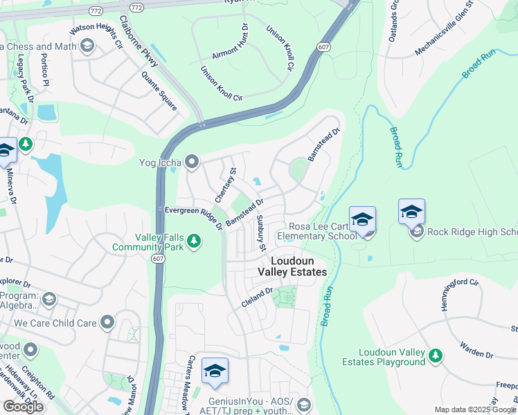 map of restaurants, bars, coffee shops, grocery stores, and more near 43133 Barnstead Drive in Ashburn