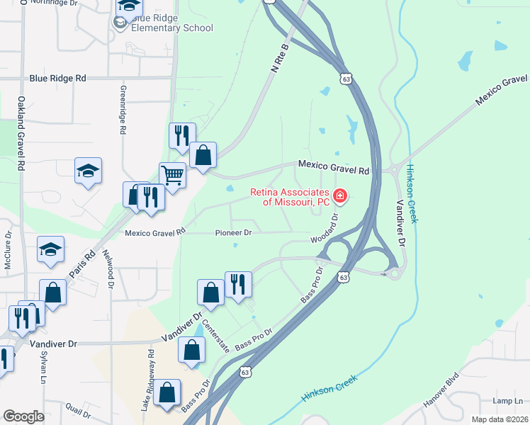 map of restaurants, bars, coffee shops, grocery stores, and more near 3308 Isherwood Circle in Columbia