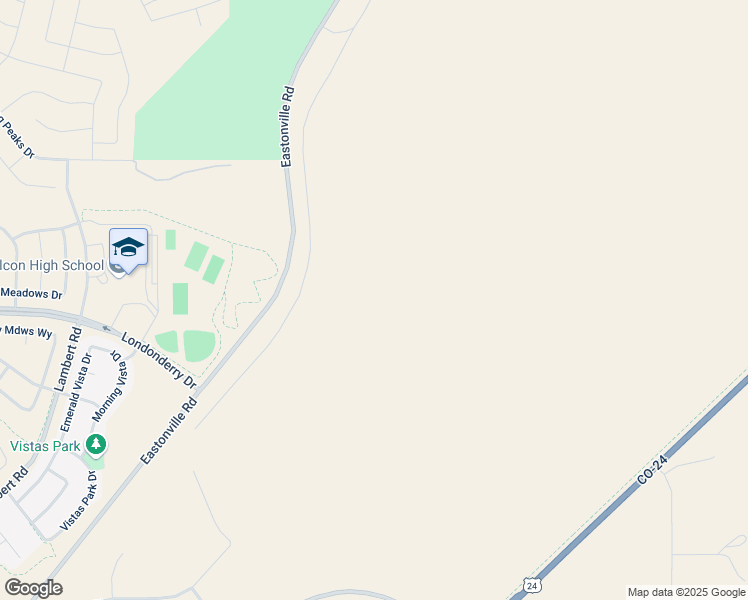 map of restaurants, bars, coffee shops, grocery stores, and more near Eastonville Road in Elbert