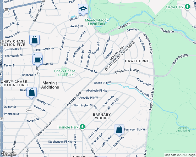 map of restaurants, bars, coffee shops, grocery stores, and more near 6923 Western Avenue Northwest in Washington